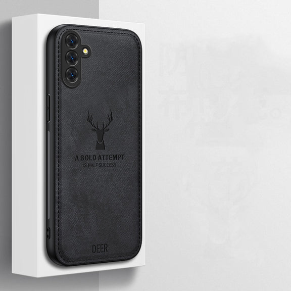 For Samsung Galaxy S25+ 5G Deer Head Cloth Skin All-inclusive Phone Case(Blue)