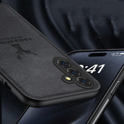 For Samsung Galaxy S25+ 5G Deer Head Cloth Skin All-inclusive Phone Case(Blue)