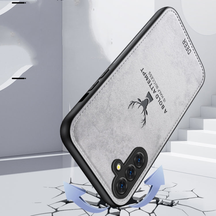 For Samsung Galaxy S25+ 5G Deer Head Cloth Skin All-inclusive Phone Case(Blue)