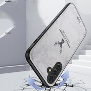 For Samsung Galaxy S25+ 5G Deer Head Cloth Skin All-inclusive Phone Case(Blue)
