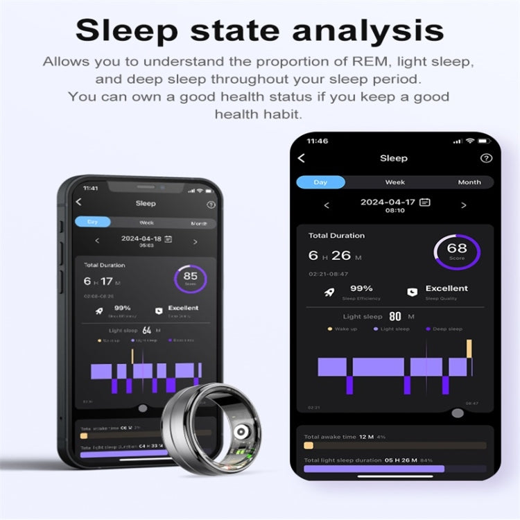 R06 SIZE 9 Smart Ring, Support Heart Rate / Blood Oxygen / Sleep Monitoring / Multiple Sports Modes(Black)