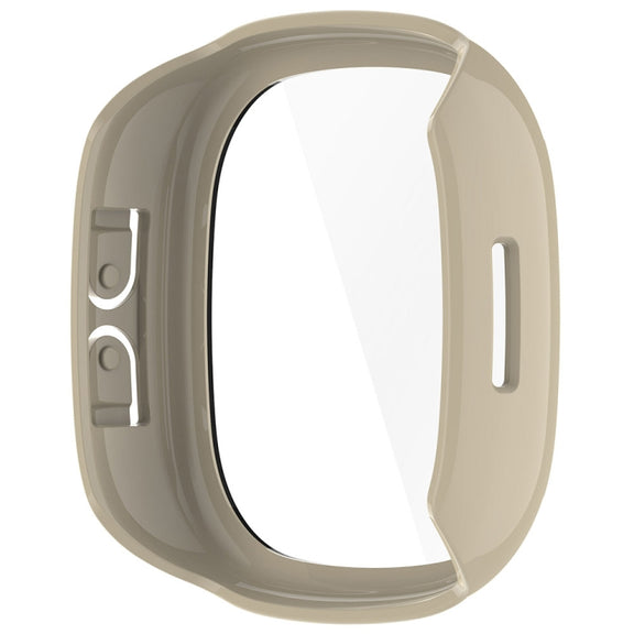 For Fitbit Ace LTE  PC + Tempered Glass Film Integrated Watch Protective Case(Ivory White)