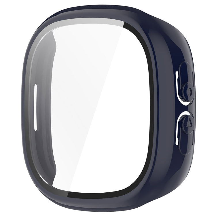 For Fitbit Ace LTE  PC + Tempered Glass Film Integrated Watch Protective Case(Ink Blue)