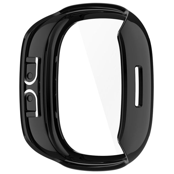For Fitbit Ace LTE  PC + Tempered Glass Film Integrated Watch Protective Case(Black)