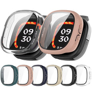 For Fitbit Ace LTE  PC + Tempered Glass Film Integrated Watch Protective Case(Pine Green)