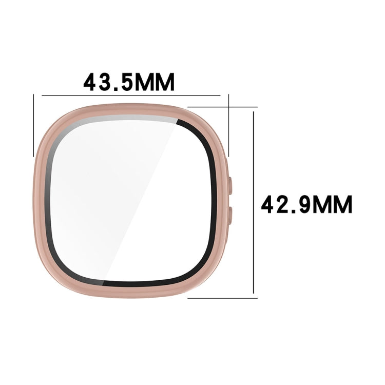 For Fitbit Ace LTE  PC + Tempered Glass Film Integrated Watch Protective Case(Ivory White)