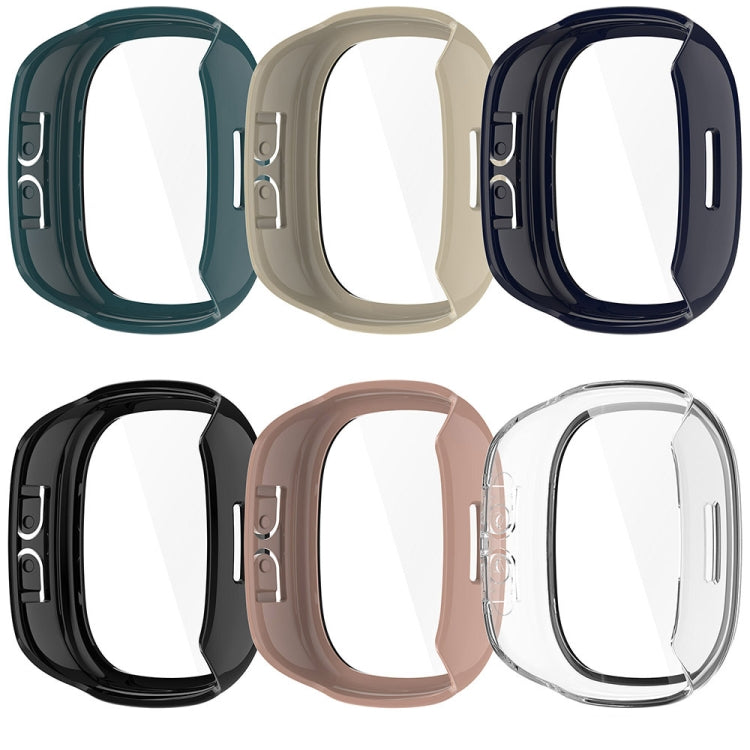 For Fitbit Ace LTE  PC + Tempered Glass Film Integrated Watch Protective Case(Ivory White)