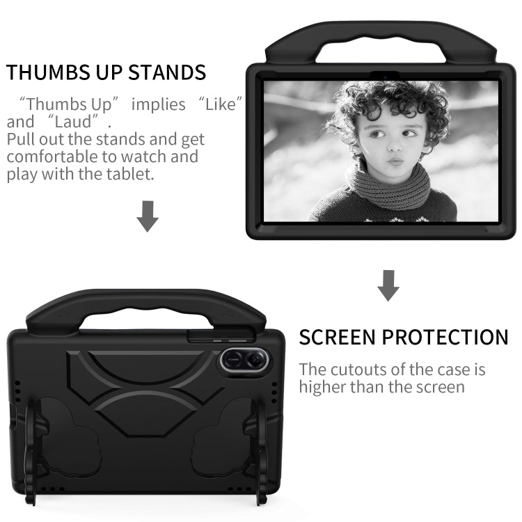 For Honor Pad X8 Pro 11.2 2023 Children EVA Shockproof Tablet Case with Thumb Bracket(Black)