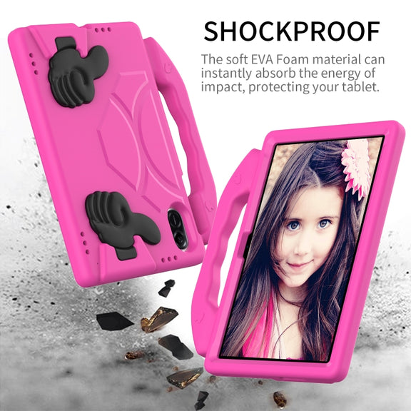 For Honor Pad X8 Pro 11.2 2023 Children EVA Shockproof Tablet Case with Thumb Bracket(RoseRed)