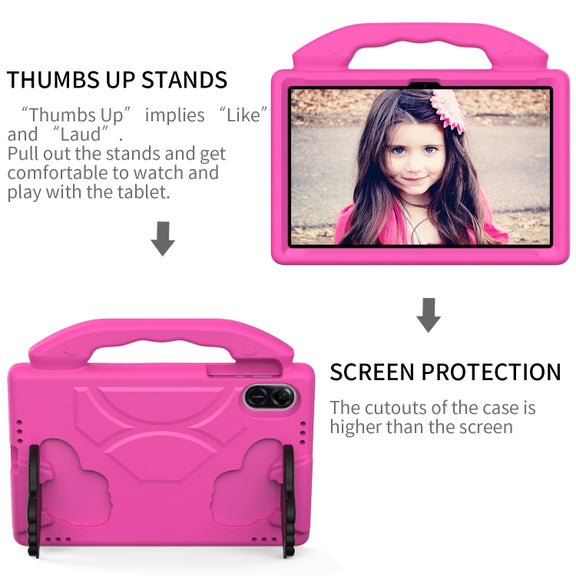 For Honor Pad X8 Pro 11.2 2023 Children EVA Shockproof Tablet Case with Thumb Bracket(RoseRed)
