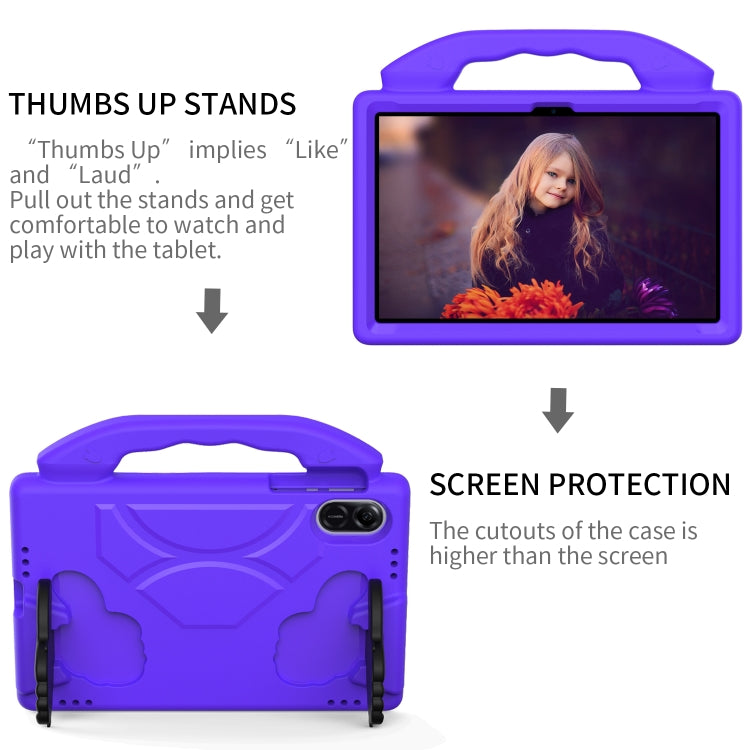 For Honor Pad X8 Pro 11.2 2023 Children EVA Shockproof Tablet Case with Thumb Bracket(Purple)