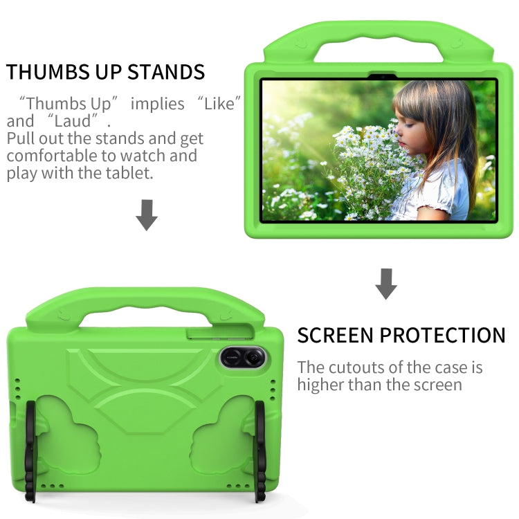 For Honor Pad X8 Pro 11.2 2023 Children EVA Shockproof Tablet Case with Thumb Bracket(Green)