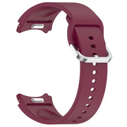 For Samsung Galaxy Watch7 40 / 44mm Solid Color Silver Buckle Quick Release Silicone Watch Band(Wine Red)