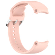 For Samsung Galaxy Watch7 40 / 44mm Solid Color Silver Buckle Quick Release Silicone Watch Band(Light Pink)