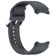 For Samsung Galaxy Watch FE 40mm Solid Color Silver Buckle Quick Release Silicone Watch Band(Gray)