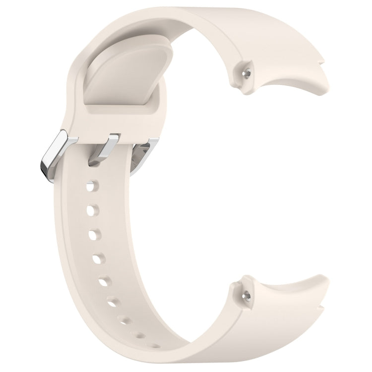 For Samsung Galaxy Watch FE 40mm Solid Color Silver Buckle Quick Release Silicone Watch Band(Starlight)