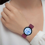 For Samsung Galaxy Watch FE 40mm Solid Color Silver Buckle Quick Release Silicone Watch Band(Wine Red)
