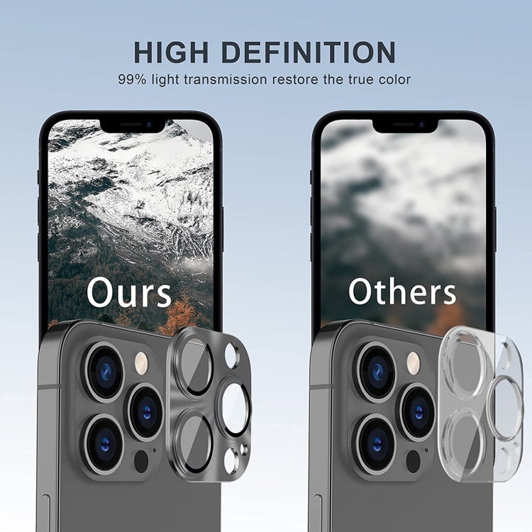 For iPhone 16 / 16 Plus ENKAY Aluminium Alloy Tempered Glass Lens Cover Film(Black)