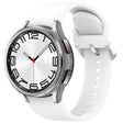 For Samsung Galaxy Watch 6 Classic 47mm Solid Color Silver Buckle Quick Release Silicone Watch Band(White) - free shipping - PMC TechLife - Order now!