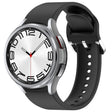 For Samsung Galaxy Watch 6 Classic 47mm Solid Color Silver Buckle Quick Release Silicone Watch Band(Black) - free shipping - PMC TechLife - Order now!
