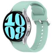 For Samsung Galaxy Watch 6 44mm Solid Color Silver Buckle Quick Release Silicone Watch Band(Teal)