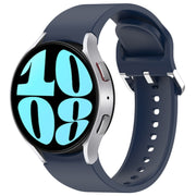 For Samsung Galaxy Watch 6 44mm Solid Color Silver Buckle Quick Release Silicone Watch Band(Midnight Blue)
