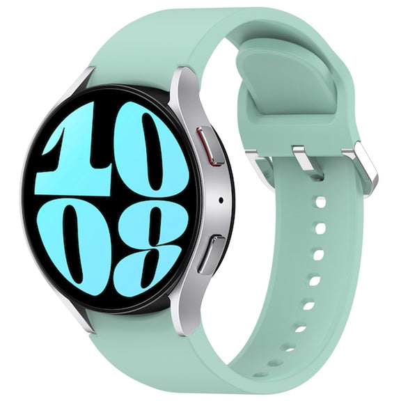 For Samsung Galaxy Watch 6 40mm Solid Color Silver Buckle Quick Release Silicone Watch Band(Teal)