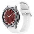 For Samsung Galaxy Watch 6 Classic 43mm Solid Color Silver Buckle Quick Release Silicone Watch Band(White) - free shipping - PMC TechLife - Order now!