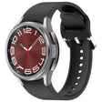 For Samsung Galaxy Watch 6 Classic 43mm Solid Color Silver Buckle Quick Release Silicone Watch Band(Black) - free shipping - PMC TechLife - Order now!