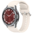 For Samsung Galaxy Watch 6 Classic 43mm Solid Color Silver Buckle Quick Release Silicone Watch Band(Starlight) - free shipping - PMC TechLife - Order now!
