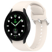 For Samsung Galaxy watch 5 Golf Edition Solid Color Silver Buckle Quick Release Silicone Watch Band(Starlight)