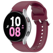 For Samsung Galaxy Watch 5  44mm Solid Color Silver Buckle Quick Release Silicone Watch Band(Wine Red)