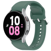 For Samsung Galaxy Watch 5  44mm Solid Color Silver Buckle Quick Release Silicone Watch Band(Green)