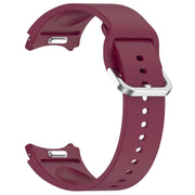 For Samsung Galaxy Watch 5  40mm Solid Color Silver Buckle Quick Release Silicone Watch Band(Wine Red)