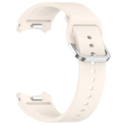 For Samsung Galaxy Watch 4 40mm Solid Color Silver Buckle Quick Release Silicone Watch Band(Starlight)