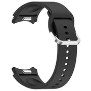 For Samsung Galaxy Watch 7 40mm Solid Color Silver Buckle Quick Release Silicone Watch Band(Black)
