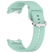 For Samsung Galaxy Watch FE 40mm Solid Color Silver Buckle Quick Release Silicone Watch Band(Teal)