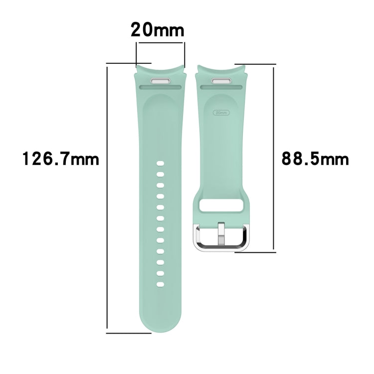 For Samsung Galaxy Watch 6 40mm Solid Color Silver Buckle Quick Release Silicone Watch Band(Orange)