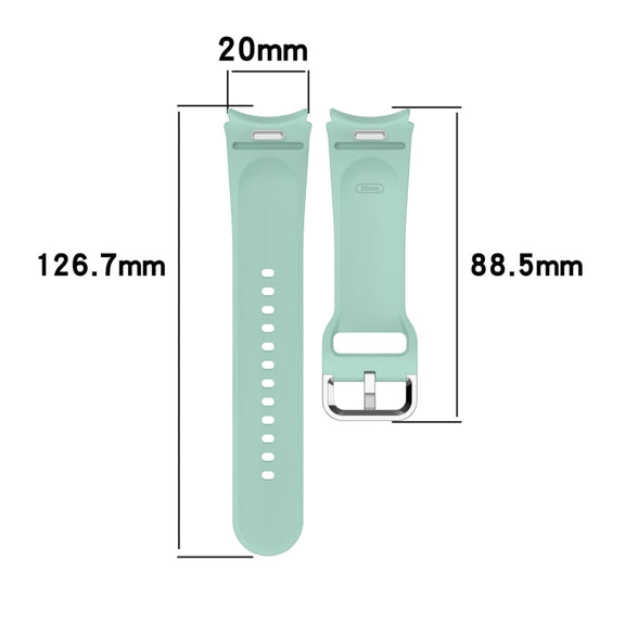 For Samsung Galaxy Watch FE 40mm Solid Color Silver Buckle Quick Release Silicone Watch Band(White)