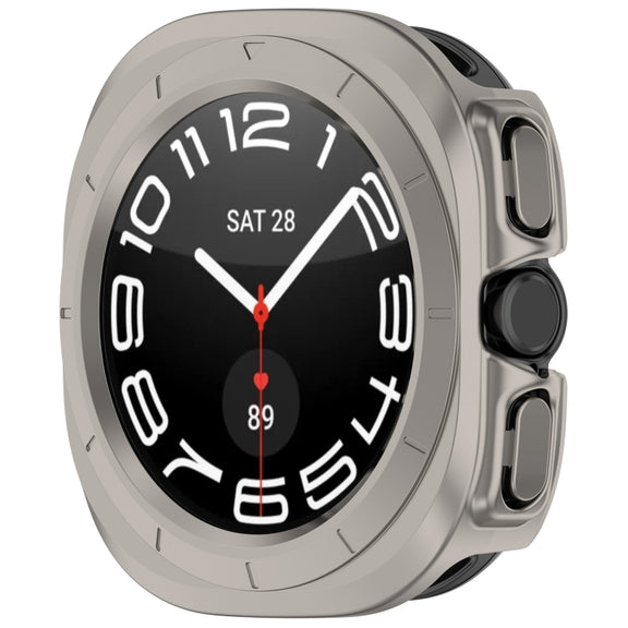 For Samsung Galaxy Watch Ultra 47mm Half Coverage Hollowed PC Watch Protective Case(Titanium Color)