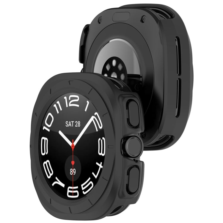 For Samsung Galaxy Watch Ultra 47mm Half Coverage Hollowed PC Watch Protective Case(Black)