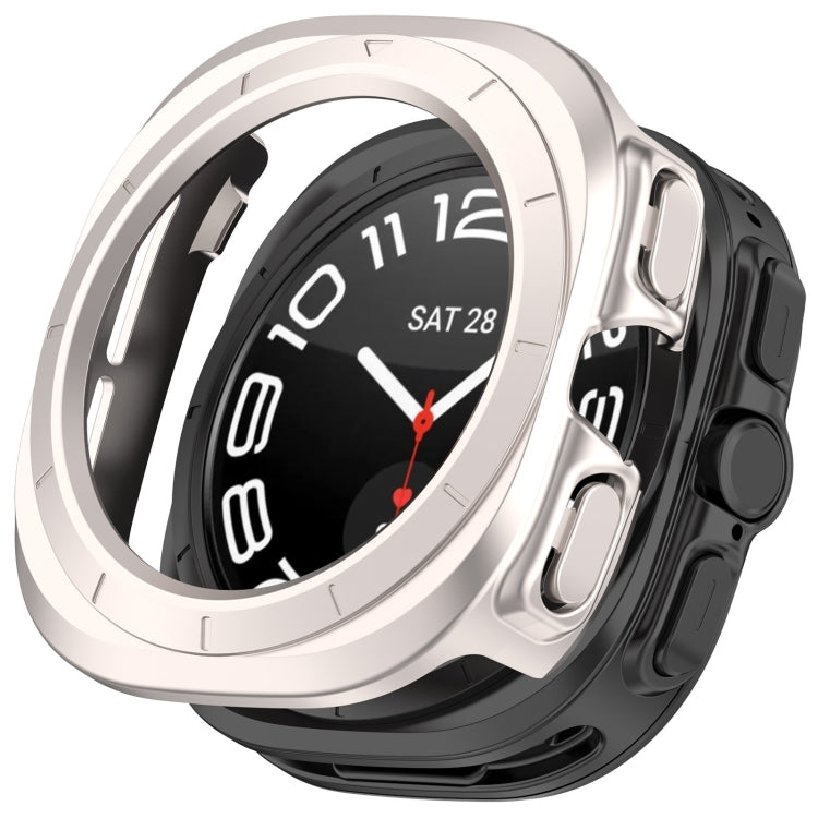 For Samsung Galaxy Watch Ultra 47mm Half Coverage Hollowed PC Watch Protective Case(Starlight)