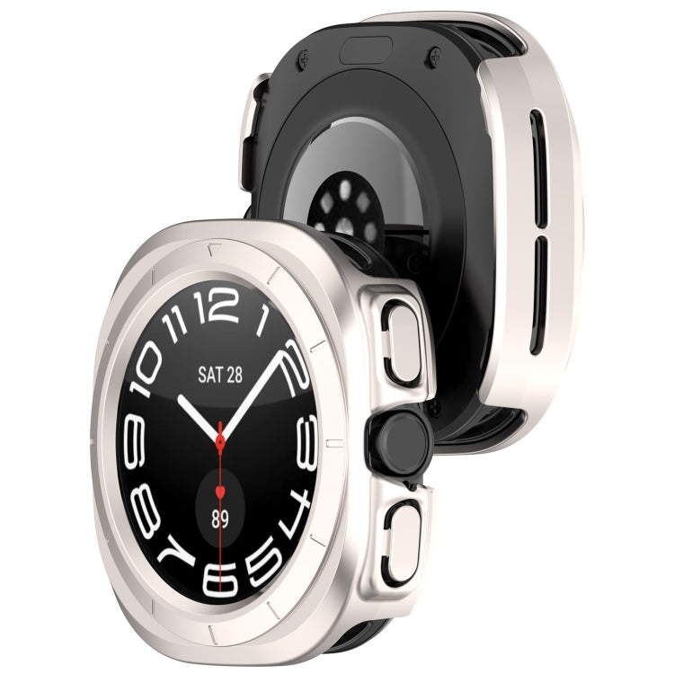 For Samsung Galaxy Watch Ultra 47mm Half Coverage Hollowed PC Watch Protective Case(Starlight)