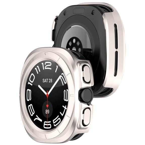 For Samsung Galaxy Watch Ultra 47mm Half Coverage Hollowed PC Watch Protective Case(Starlight)