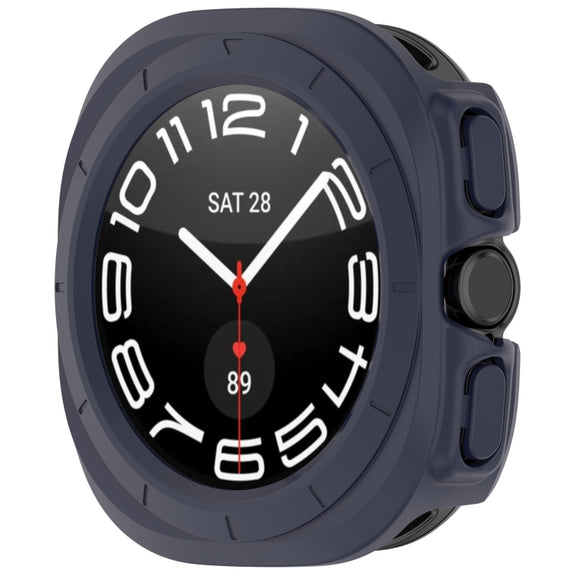 For Samsung Galaxy Watch Ultra 47mm Half Coverage Hollowed PC Watch Protective Case(Dark Blue)