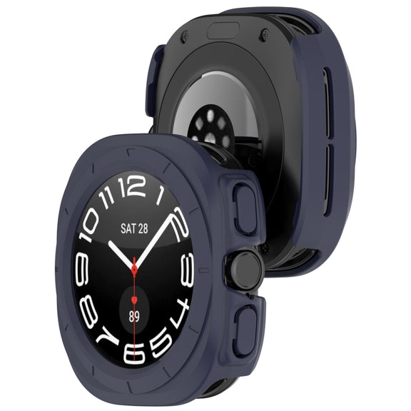 For Samsung Galaxy Watch Ultra 47mm Half Coverage Hollowed PC Watch Protective Case(Dark Blue)