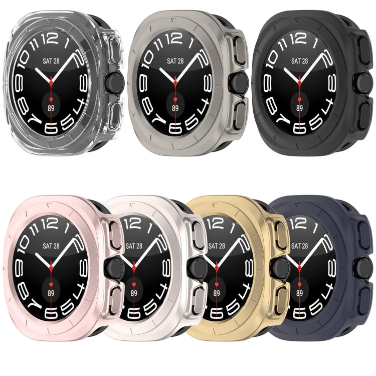 For Samsung Galaxy Watch Ultra 47mm Half Coverage Hollowed PC Watch Protective Case(Black)