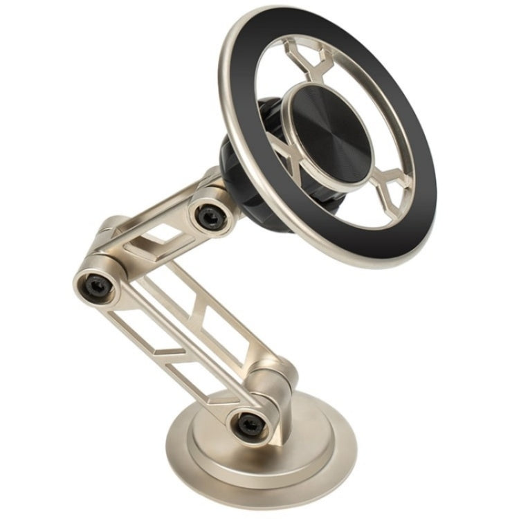 G188 Aluminum Alloy Adjustable Cellphone Stand Car Dashboard Magnetic Phone Holder(Gold)