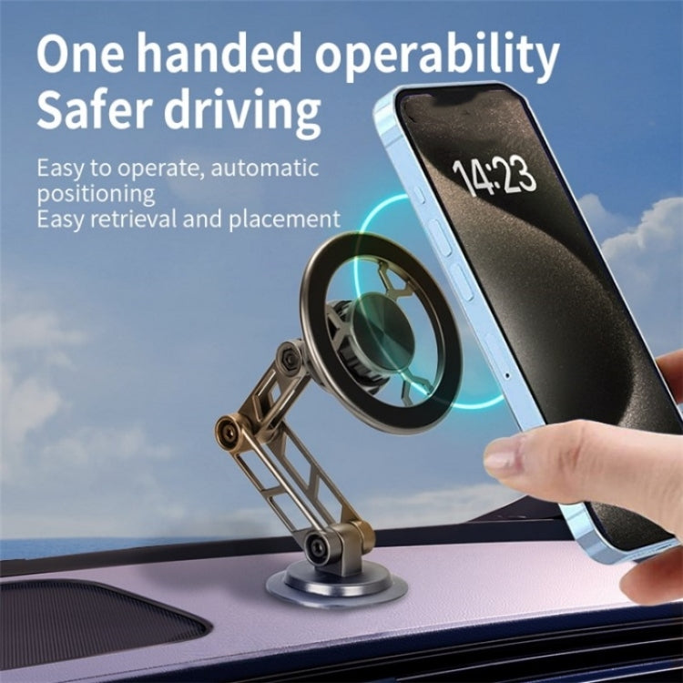 G188 Aluminum Alloy Adjustable Cellphone Stand Car Dashboard Magnetic Phone Holder(Silver)
