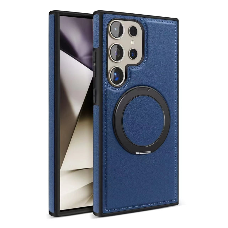 For Samsung Galaxy S24 Ultra 5G Yashi 360 Degree Rotating MagSafe Bracket Phone Case(Blue)